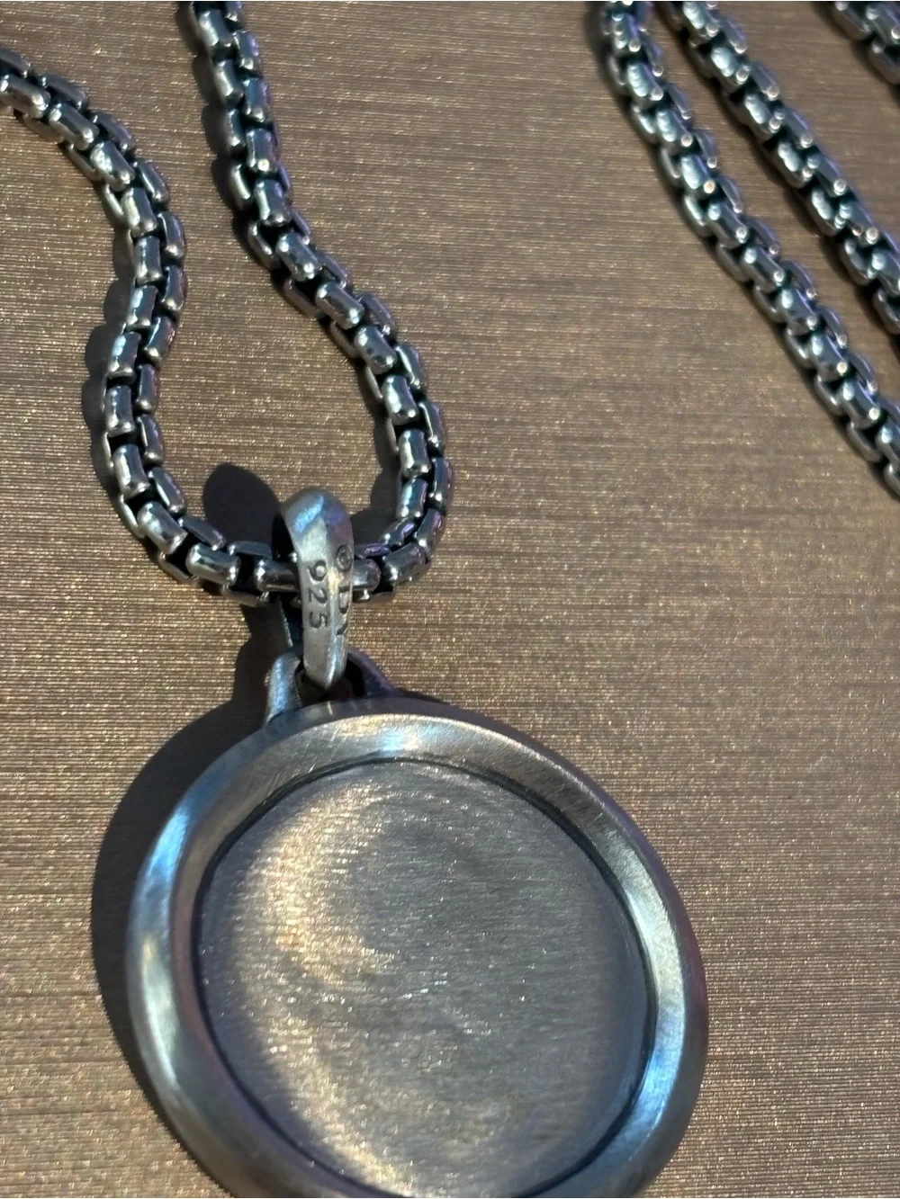David Yurman st Cristopher amulet Sterling silver 925 and box chain 2.7mm 22”